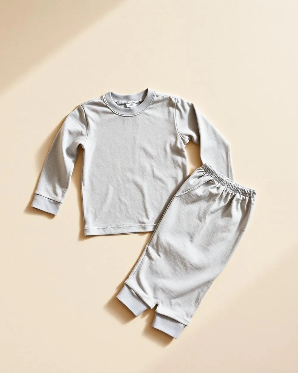 Gri uzun kollu çocuk pijama takımı
